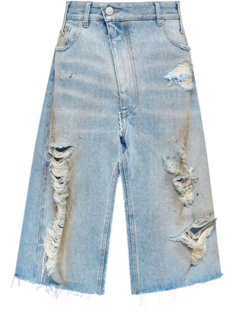 MM6 Maison Margiela ripped-detail denim skirt