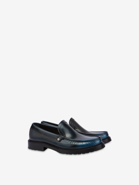 Moschino COLLEGE GRADIENT-EFFECT CALFSKIN LOAFERS