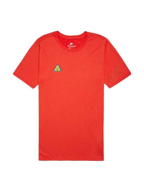 Men's Nike ACG Back Printing Short Sleeve Red T-Shirt AQ3951-634