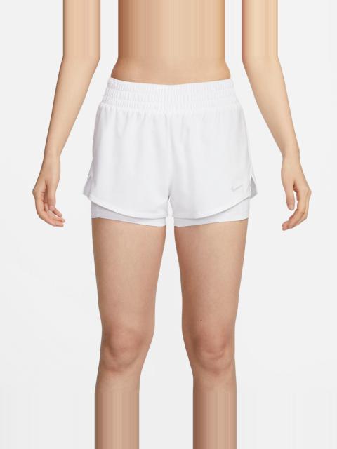 (WMNS) Nike Dri-FIT One Mid Rise 3" 2-in-1 Shorts 'White' DX6013-100