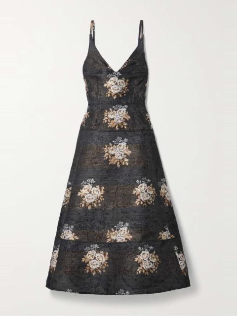 Doris tiered brocade gown