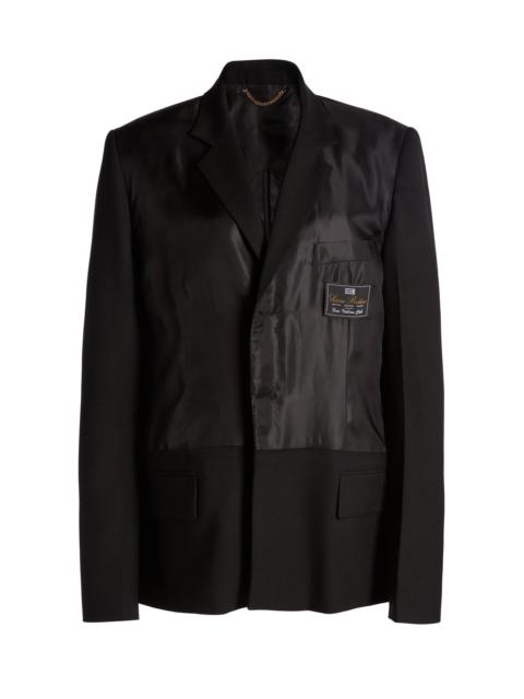 Victoria Beckham Satin-Paneled Suiting Blazer black