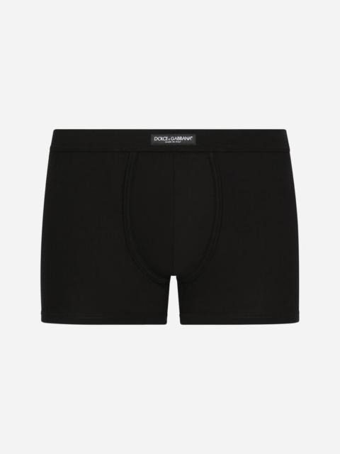 Two-way stretch jersey boxers with logo label