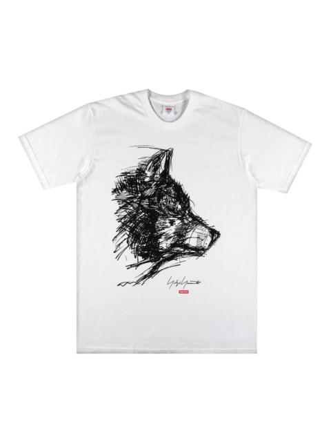 Supreme x Yohji Yamamoto Scribble Wolf Tee 'White'