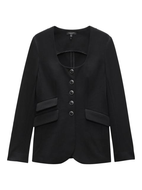 rag & bone Women's Roslyn Ponte U-Neck Blazer - Black