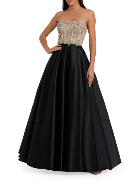 MAC DUGGAL Women's Embellished Bustier Strapless Ballgown - Black