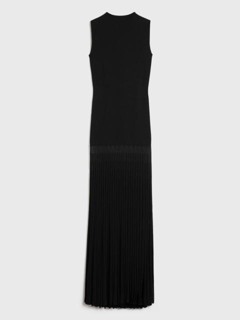 Plissé-knitted evening dress black