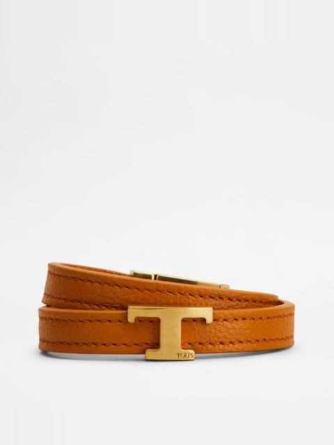 Tod's BRACELET IN LEATHER - ORANGE