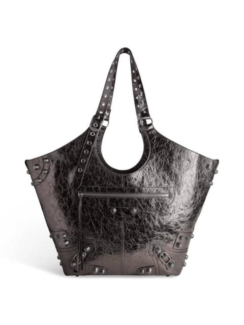 BALENCIAGA Women's Le Cagole Large Carry All Bag Metallized  in Grey
