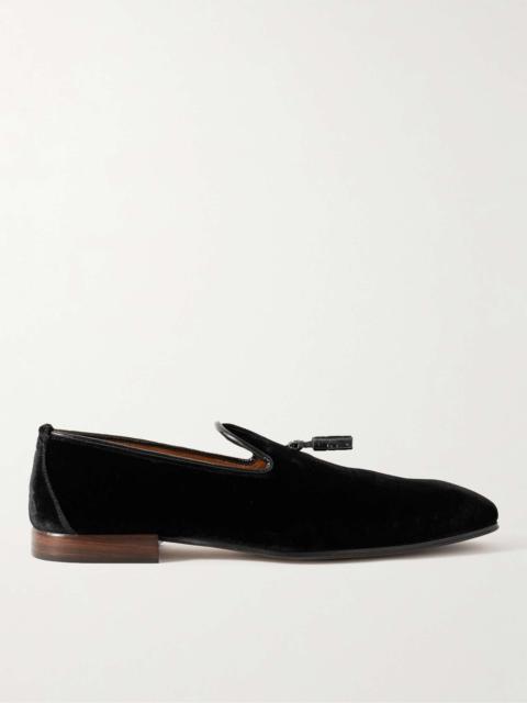 TOM FORD Bailey Tasselled Leather-Trimmed Velvet Loafers