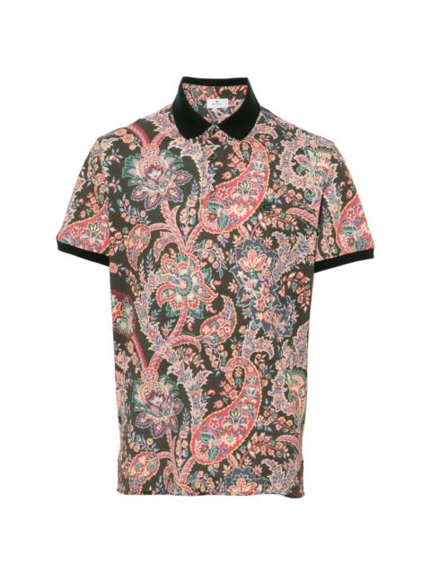 paisley-print polo shirt