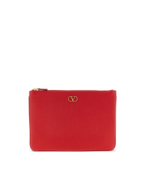 Valentino Llogo Signature leather clutch bag