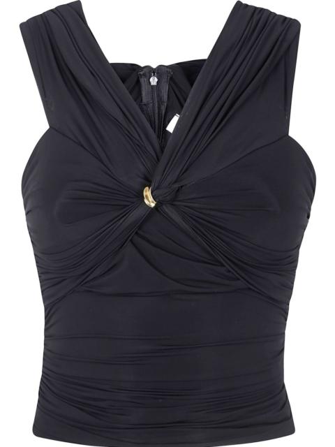ELISABETTA FRANCHI jewel-detail organza top
