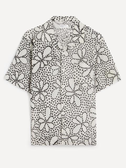 Universal Works Ecru-Black Kantha Flower Road Shirt