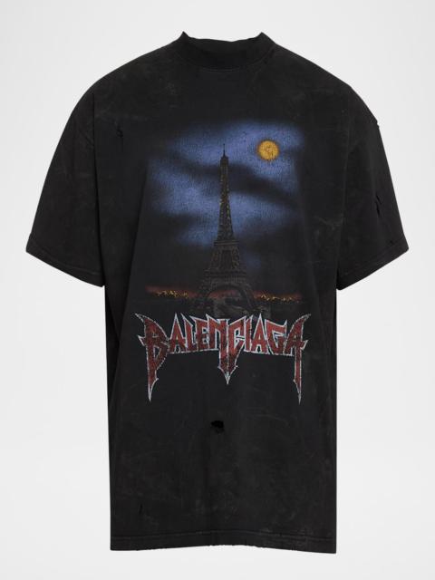 BALENCIAGA Men's Paris Moon Jersey T-Shirt