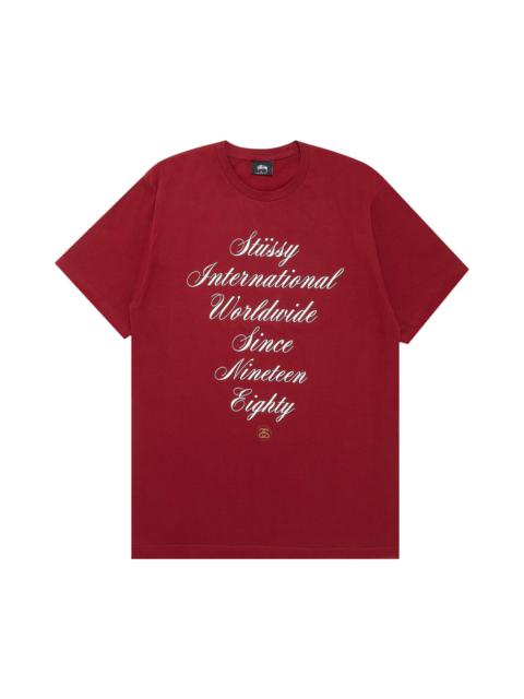 Stussy International Script Tee 'Dark Red'