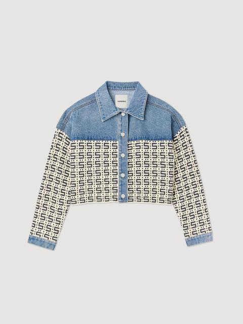 Sandro Cropped denim coatigan