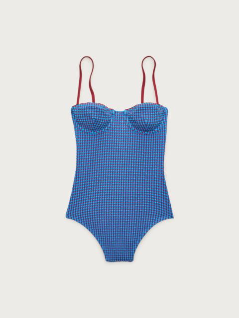 J.CREW Balconette underwire one-piece in gingham