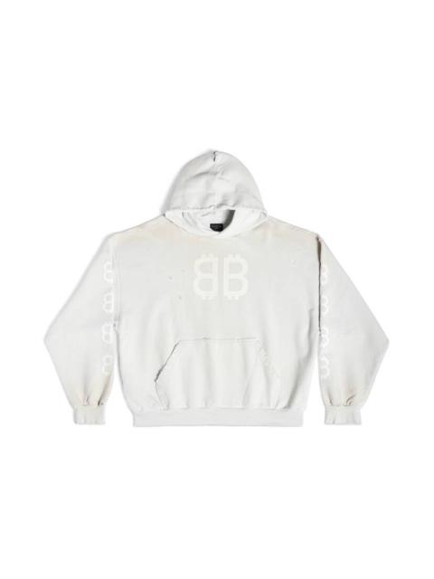 BALENCIAGA Men's Crypto Hoodie Medium Fit in White