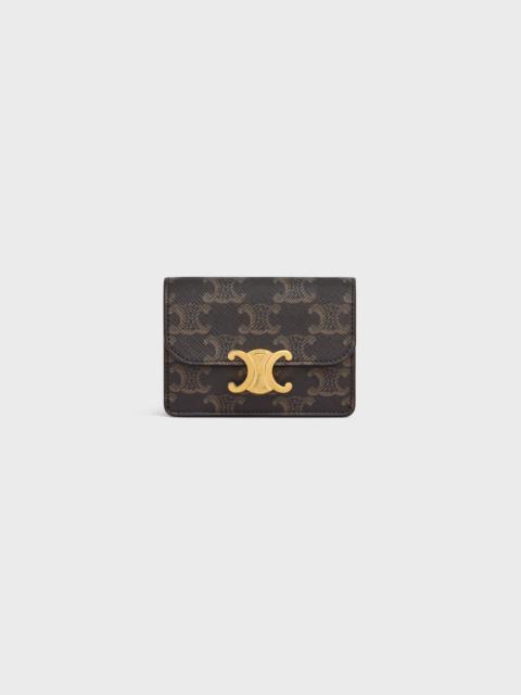 CELINE CARD HOLDER WITH FLAP TRIOMPHE in Triomphe Canvas