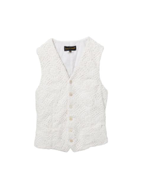 Comme Des Garçons Floral-embroidered vest