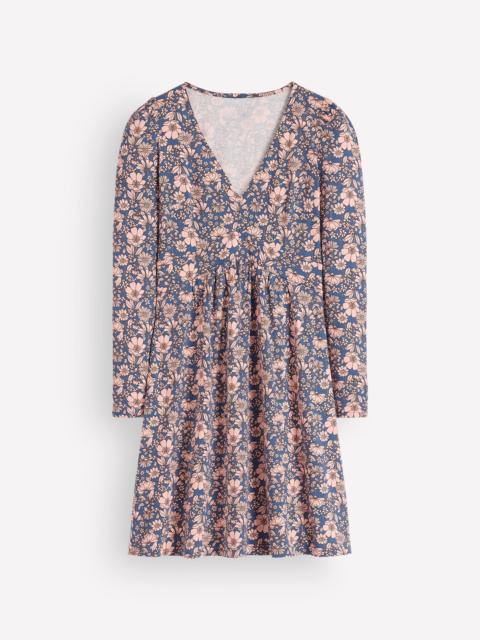 BODEN Briony Jersey Short Dress-Ballet Slipper, Floral Field