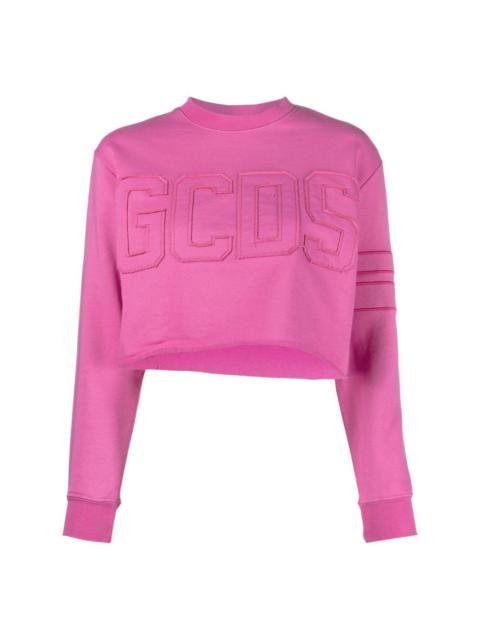 GCDS logo print cropped sweatshirt