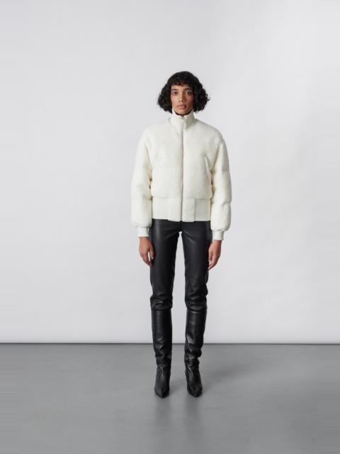 MACKAGE REAGAN teddy down crop jacket with rib waist