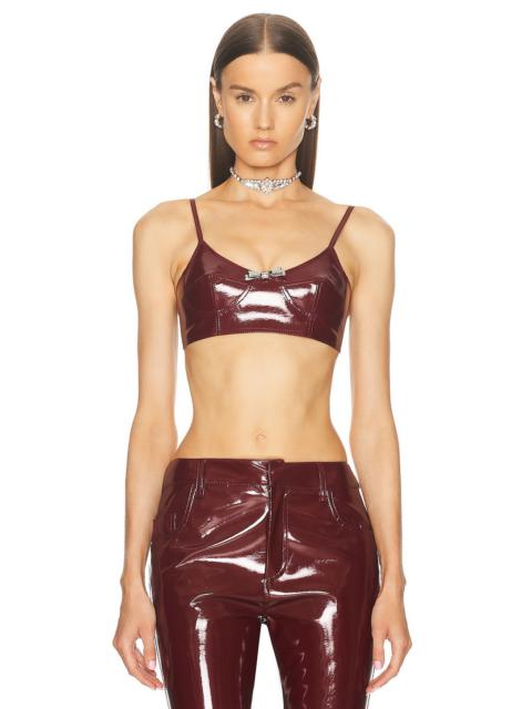 Faux Patent Leather Bra Top