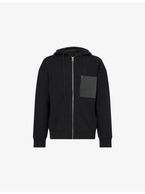 Loewe Leather Patch-Pocket Wool Hoody
