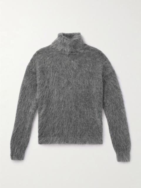 SAINT LAURENT Mohair-Blend Rollneck Sweater Gray
