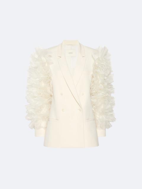 LAPOINTE Matte Crepe Ruffle Poof Blazer