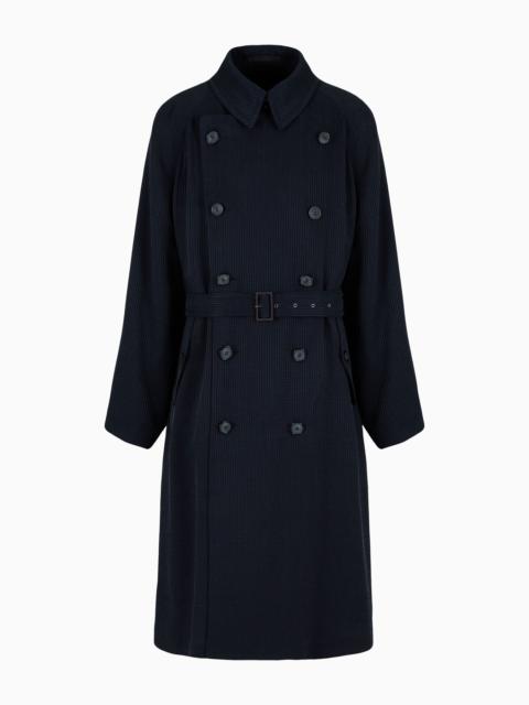 GIORGIO ARMANI ASV double-breasted trench coat in a canneté cupro blend