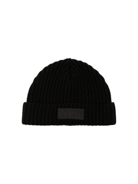 logo-patch virgin wool beanie