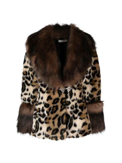 Alessandra Rich leopard-pattern faux-fur coat