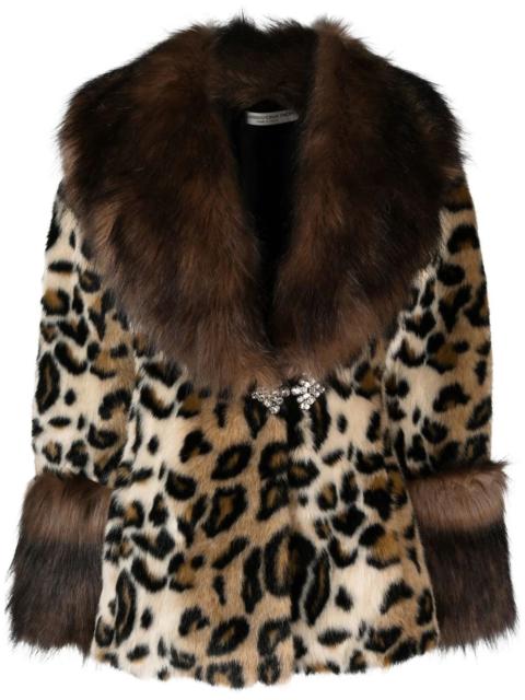 Alessandra Rich leopard-pattern faux-fur coat