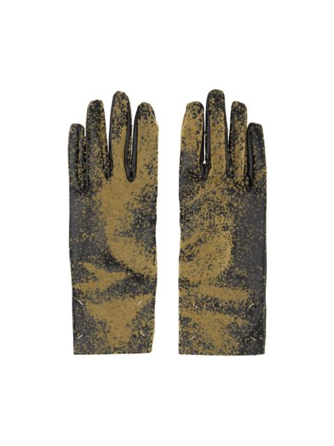 Brown Flocked Gloves