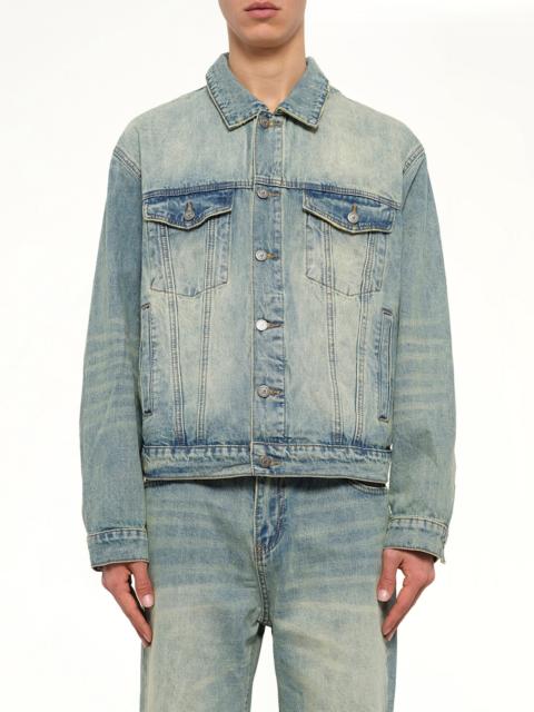 KidSuper Light Wash Dove Denim Jacket in Light Mud Wash