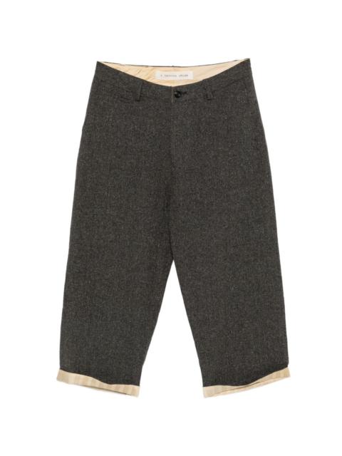 A TENTATIVE ATELIER check-pattern buckle-detail trousers