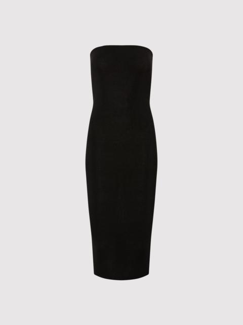 90s Strapless Knit Midi Dress - Black