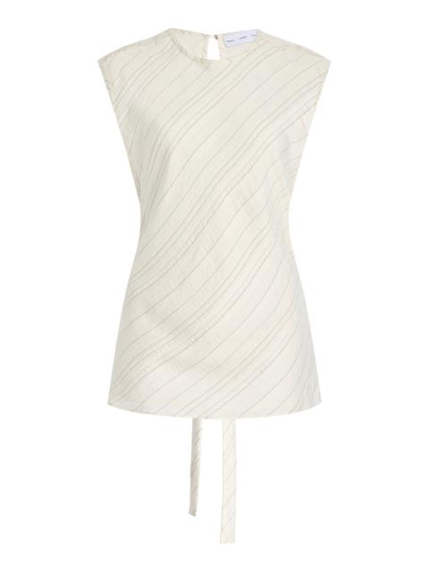 Proenza Schouler Trina Top in Woven StripeFlou ivory