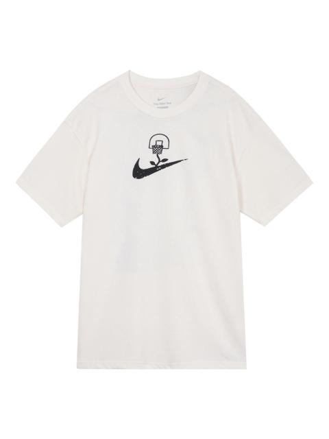 Nike Men's Nike Logo Printing Pattern Pullover Casual Short Sleeve White T-Shirt DX3328-905