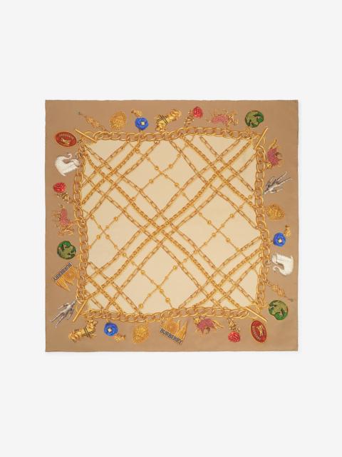 Burberry Check Charm Silk Scarf