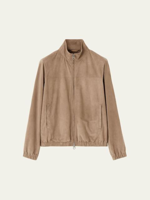 Loro Piana Men's Suede Bomber Jacket