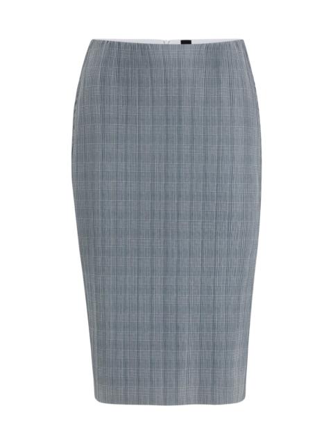 BOSS CHECKED, PLEATED PENCIL SKIRT