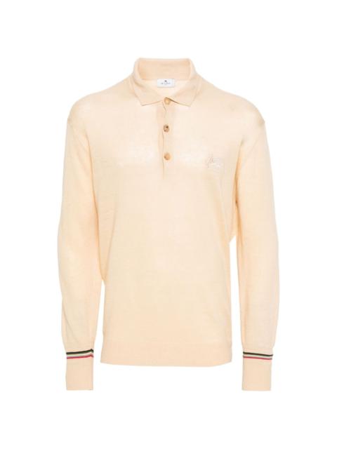 Etro Pegaso-embroidered knitted polo shirt