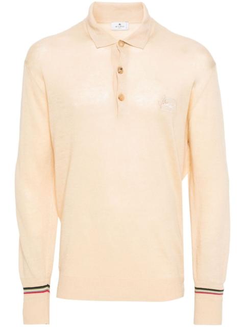 Etro Pegaso-embroidered knitted polo shirt