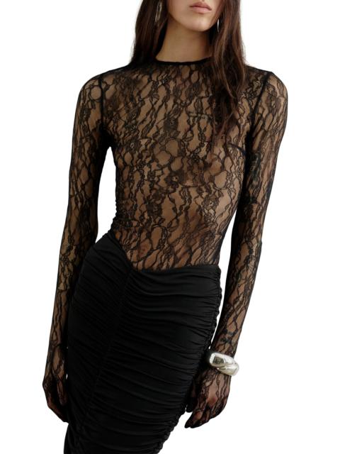 THE NEW ARRIVALS ILKYAZ OZEL Women's Vivienne Lace Jersey Maxi Dress - Midnight Sky