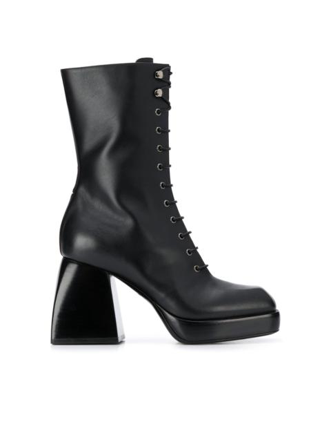 NODALETO lace-up high heel boots