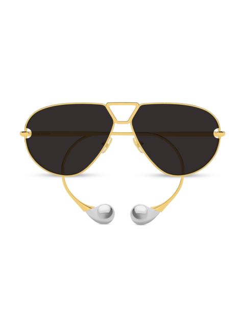 Bottega Veneta Women's Drop 64MM Aviator Sunglasses - Gold Black